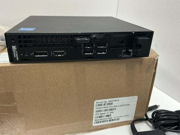 Dell QCM1250 Pro Micro Computer i3-14100T 8GB RAM 256GB SSD NYM14 DENTED