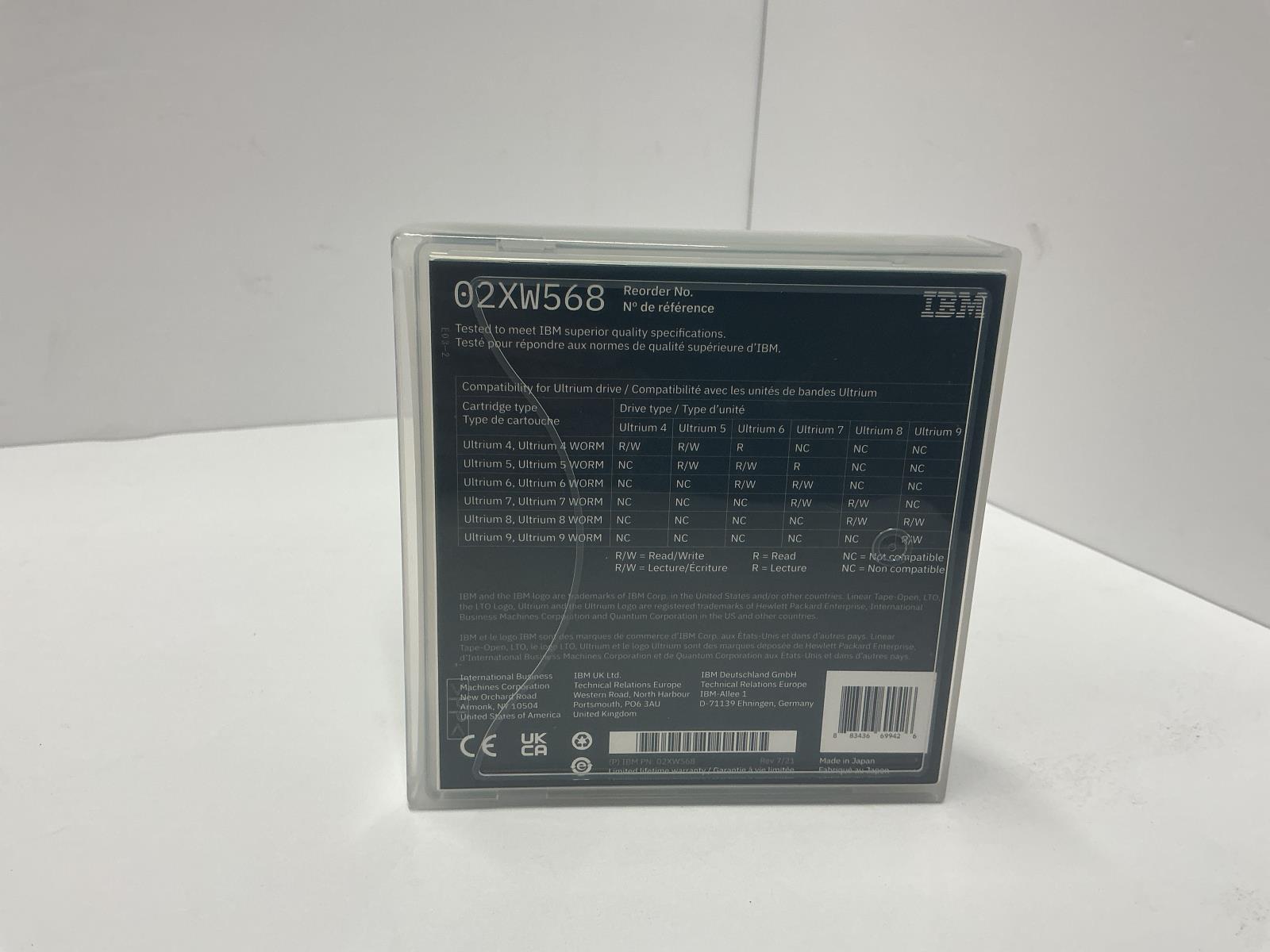 IBM LTO9 LTO 9 Tape Cartridge 18TB/45TB 02XW568L