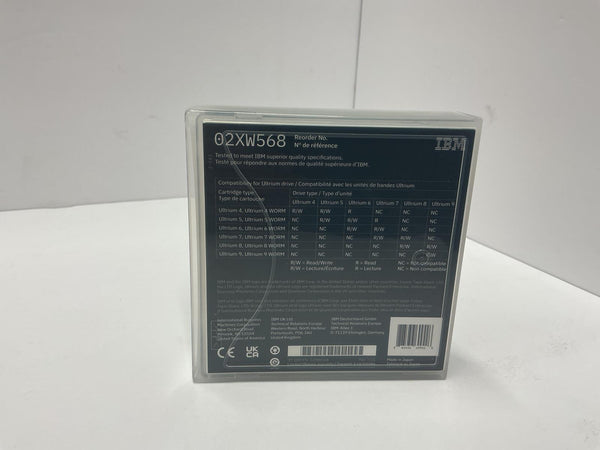 IBM LTO9 LTO 9 Tape Cartridge 18TB/45TB 02XW568L