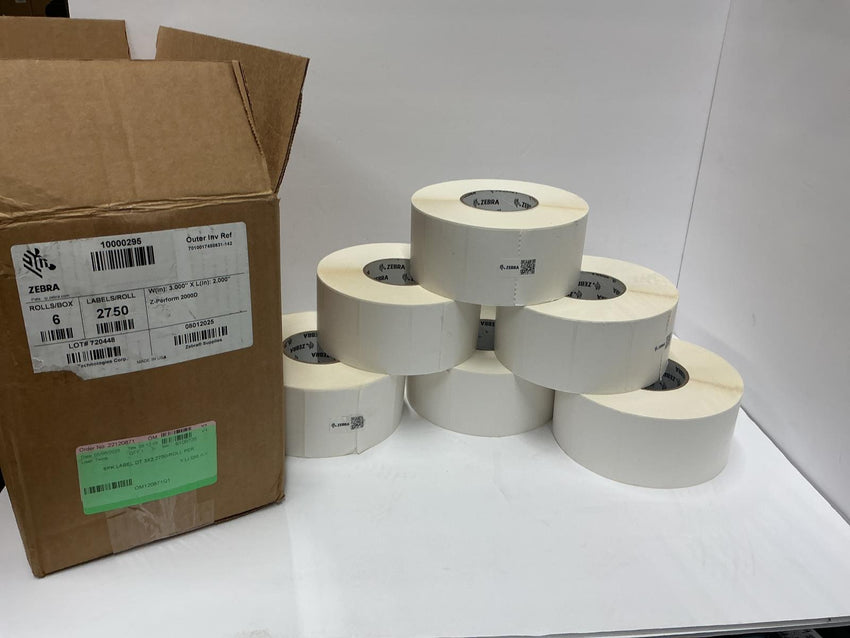 Zebra 3" x 2" Z-Perform 2000D Label Case of 6 Genuine OEM 10000295