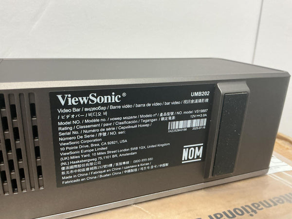 ViewSonic UMB202 Microsoft Teams Rooms Video Conferencing Bundle 4K Video Bar