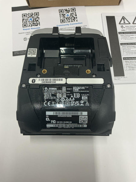 Zebra ZQ511 Mobile Printer 3.15" NO BATTERY Bluetooth WLAN ZQ51-BUE0010-00