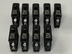 LOT OF 9 Square D Homeline 15-Amp Single-Pole Circuit Breaker 120/240V HOM115