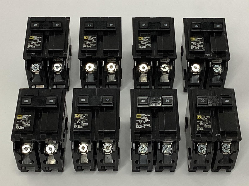 Lot 8 Square D Homeline 30-Amp 2-Pole Standard Circuit Breaker 120/240V HOM230