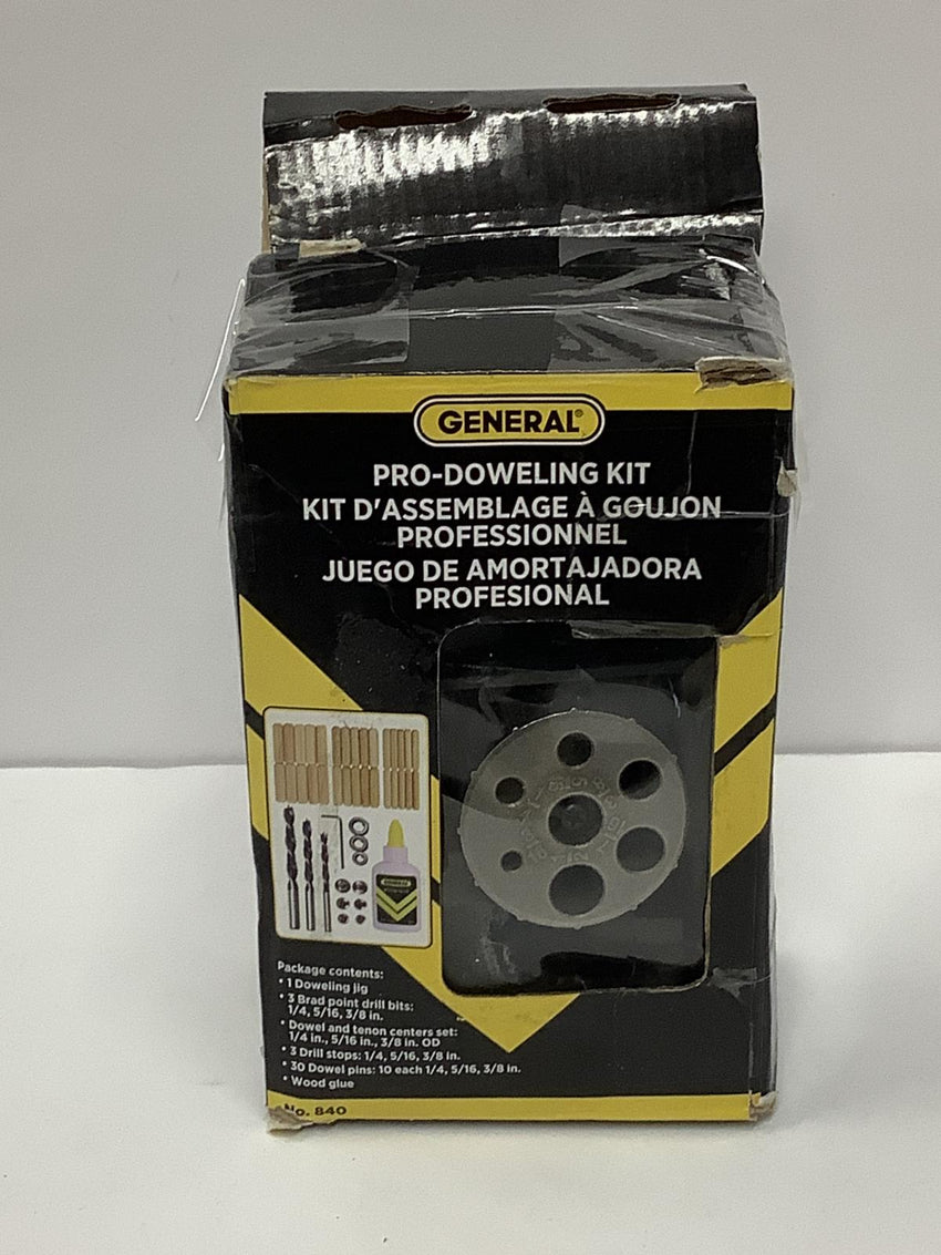 GENERAL 840 Pro Doweling Kit, 3/16 to 1/2 in Clamping, Aluminum 186510