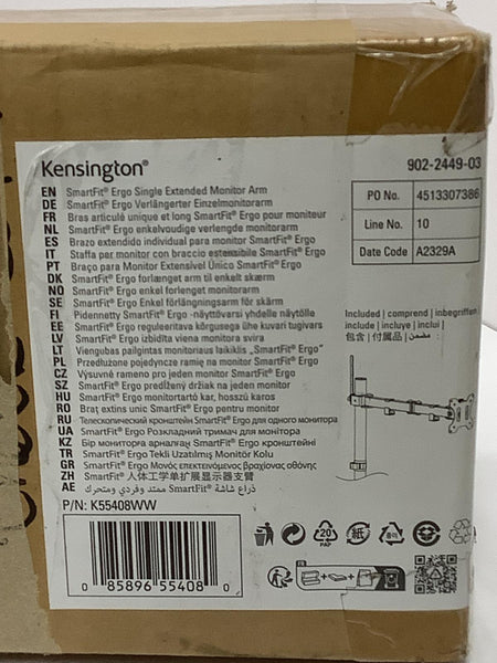 Kensington Smartfit Ergo Single Extended Monitor Arm K55408WW