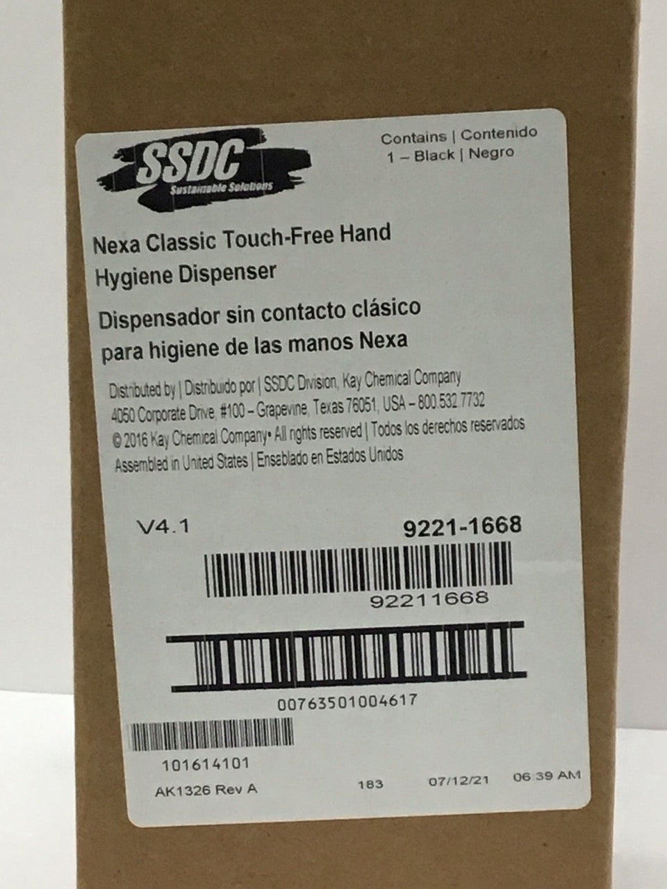 SSDC Nexa Classic Touch-free Hand Hygiene Dispenser Black New 9221-1668