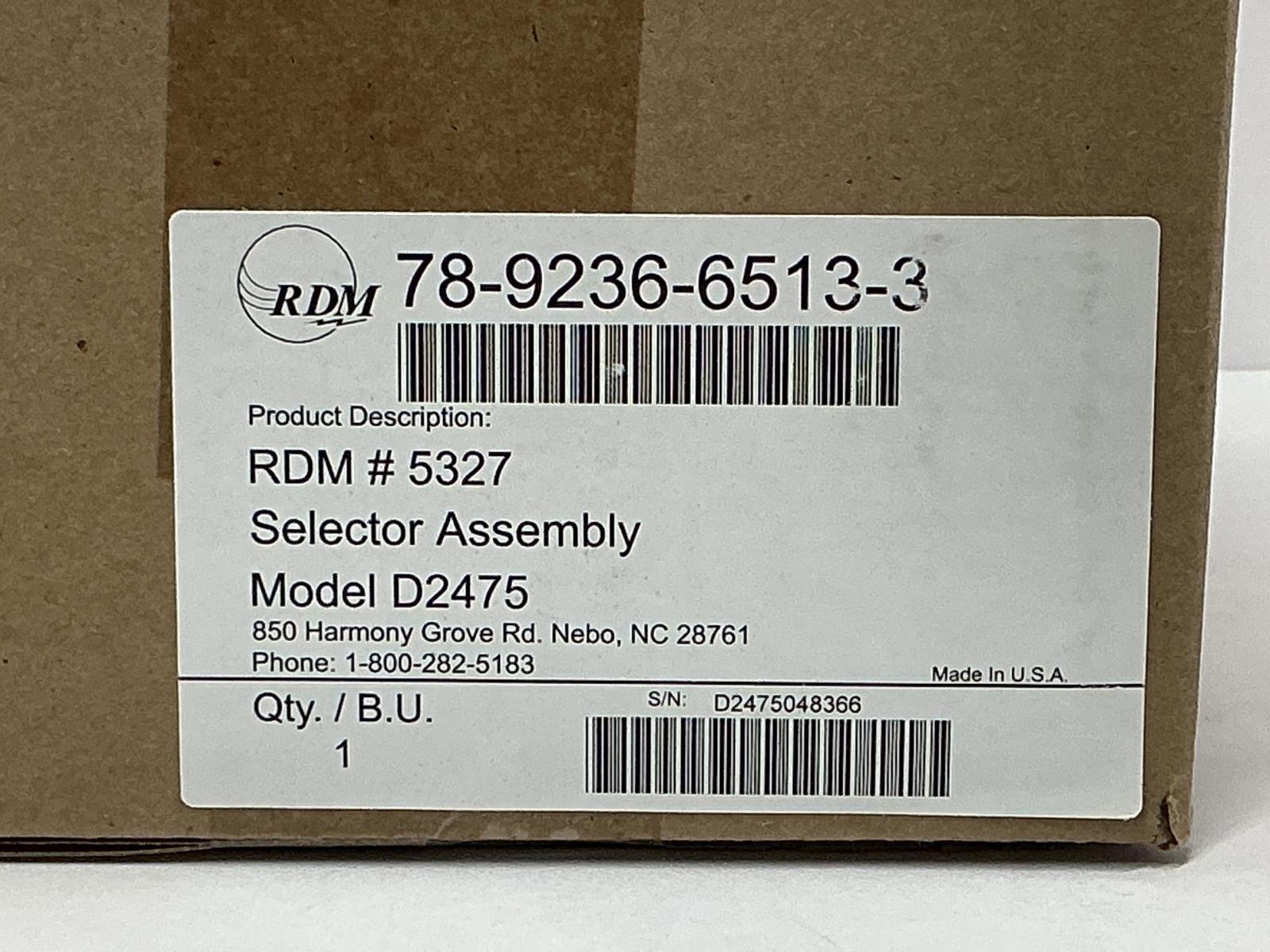 RDM D2475 Intercom 5327 Performance Series Station Selector 78-9236-6513-3