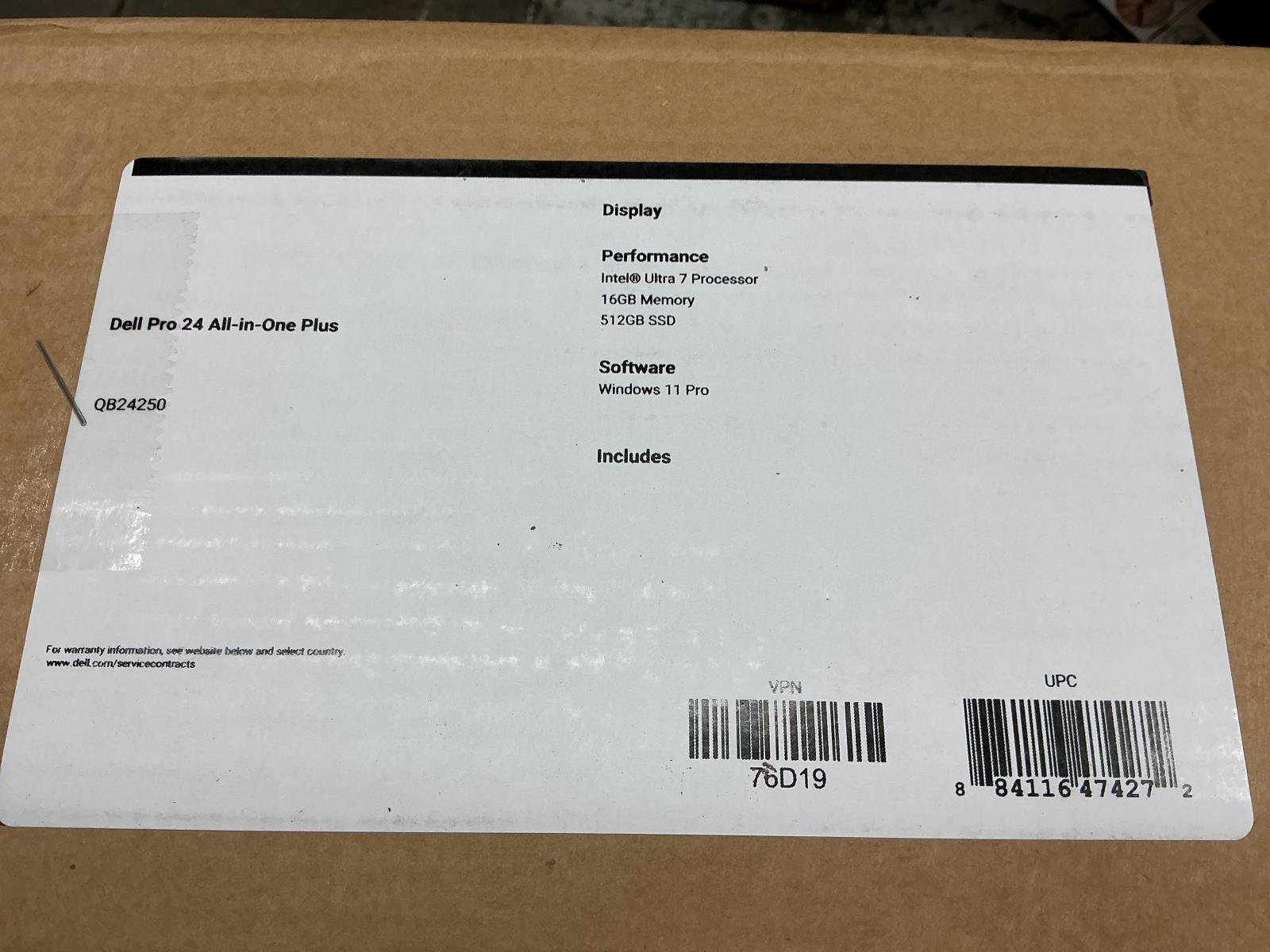 Dell Pro QB24250 23.8" Touchscreen All-In-One Ultra 7 265 16GB 512GB W11P 76D19