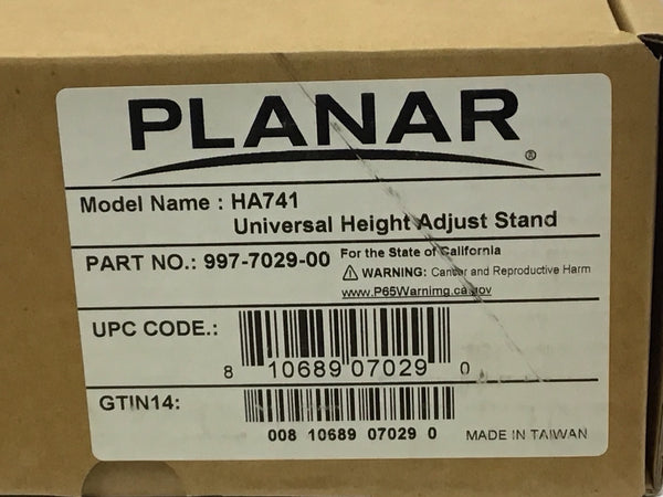 Planar HA741 Universal Height Adjust Monitor Stand 17"-27" 997-7029-00
