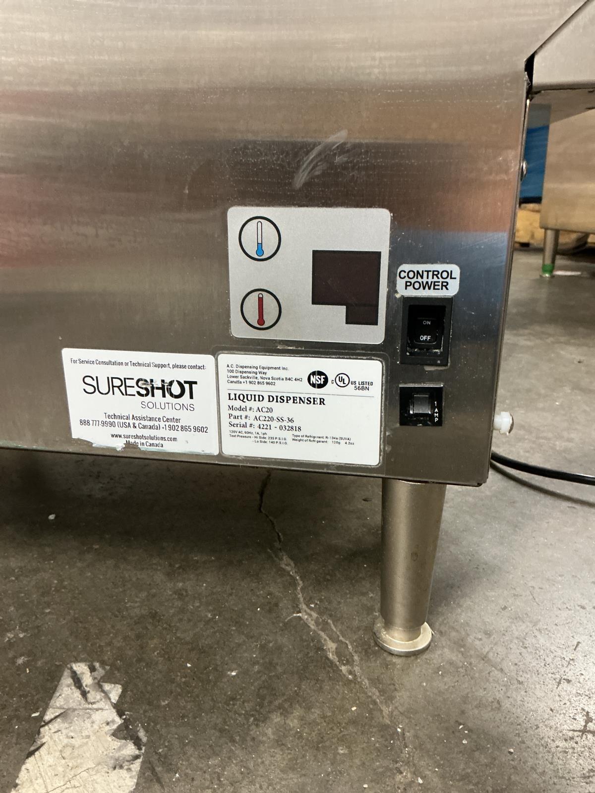 SureShot AC20 Refrigerated Milk/Cream Liquid Dispenser 2 Tank Dairy READ AS-IS