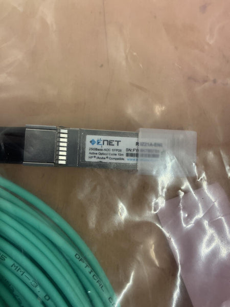 ENET 15 Meter 25G SFP28 to SFP28 Active Optical Cable AOC For Aruba R0Z21A-ENC