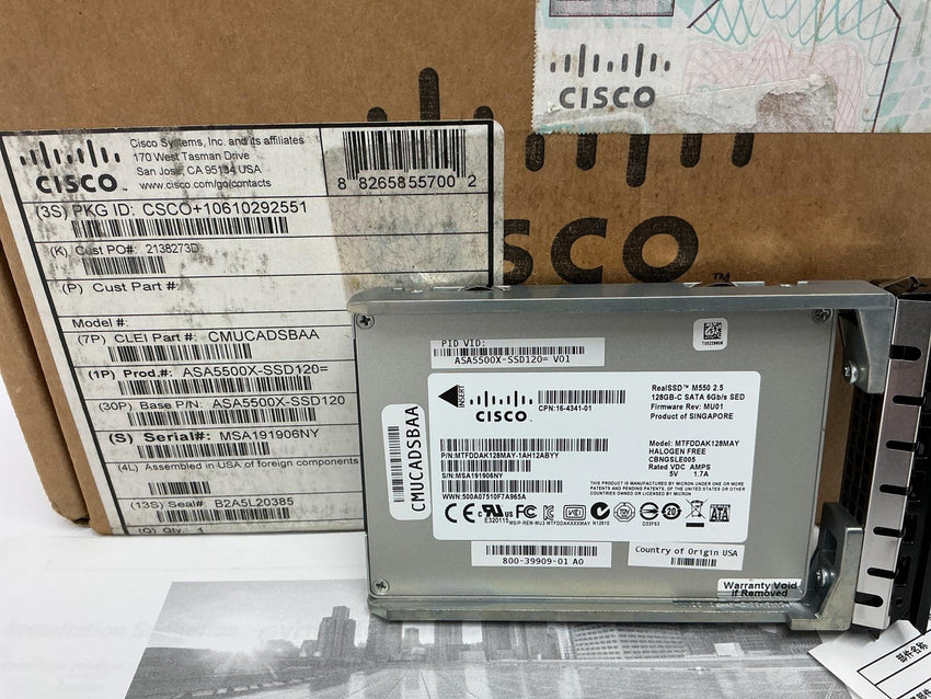Cisco 120GB Internal Solid State Drive For Cisco ASA ASA5500X-SSD120