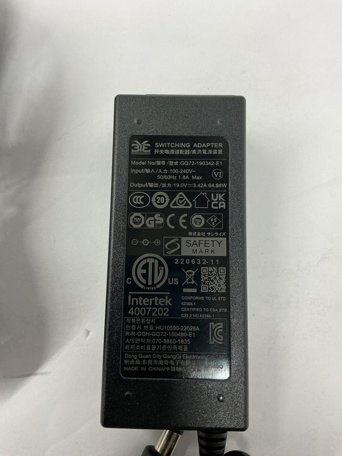 Intertek AC Power Adapter 19V 3.42A 65W  GQ72-190342-E1
