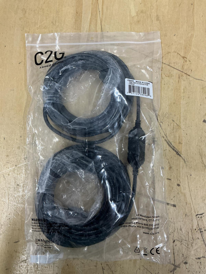 Cables 2 Go USB A/B Active Cable (Center Booster Format) 39.3ft  CG38998
