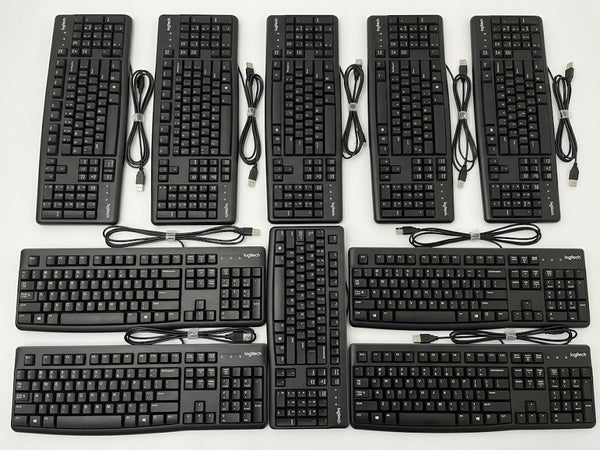 LOT OF 10 Logitech K120 full-size wired USB keyboard YU0036 820-009241