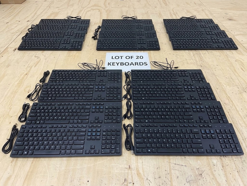 Dell Multimedia Keyboard US QWERTY Black Professional USB LOT OF 20 KB216-BK-US