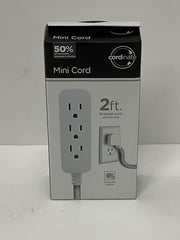JASCO Coordinate 3-Outlet 2' Braided Extension Cord Flat Plug LOT OF 12 47297