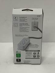 JASCO Coordinate 3-Outlet 2' Braided Extension Cord Flat Plug LOT OF 12 47297