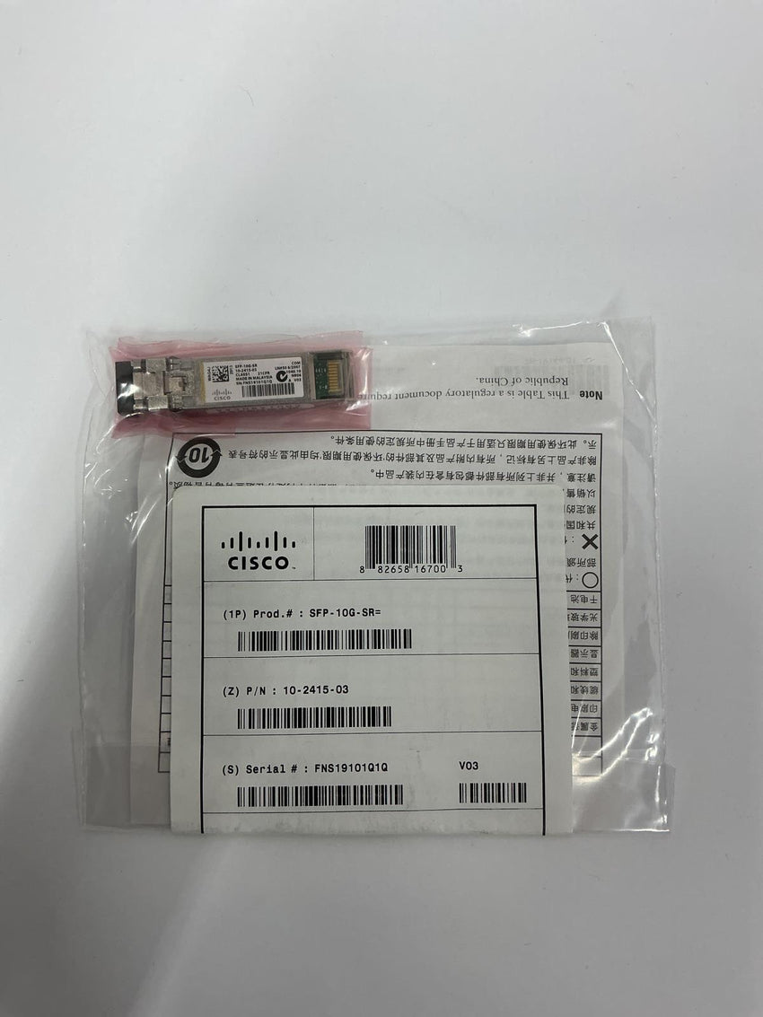 Cisco 10GBASE-SR SFP  850nm Multimode Transceiver Module Genuine OEM SFP-10G-SR