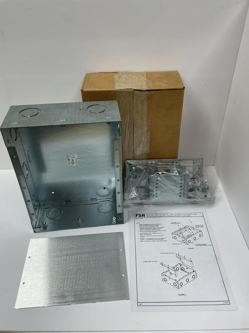 FSR Steel X1 Back Box with Internal Blank Plate 1" and 1 ?" knockout WB-X1-PLT-B