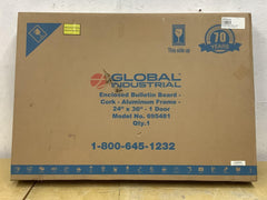 Global Industrial Enclosed Cork Bulletin Board 24"W x 36"H 1 Door GLO-695481
