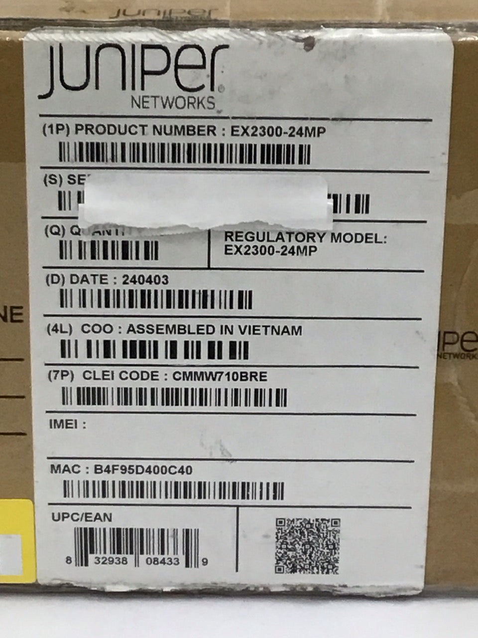 Juniper 24-Ports PoE+ SFP+ Ports Layer 3 Network Switch EX2300-24MP