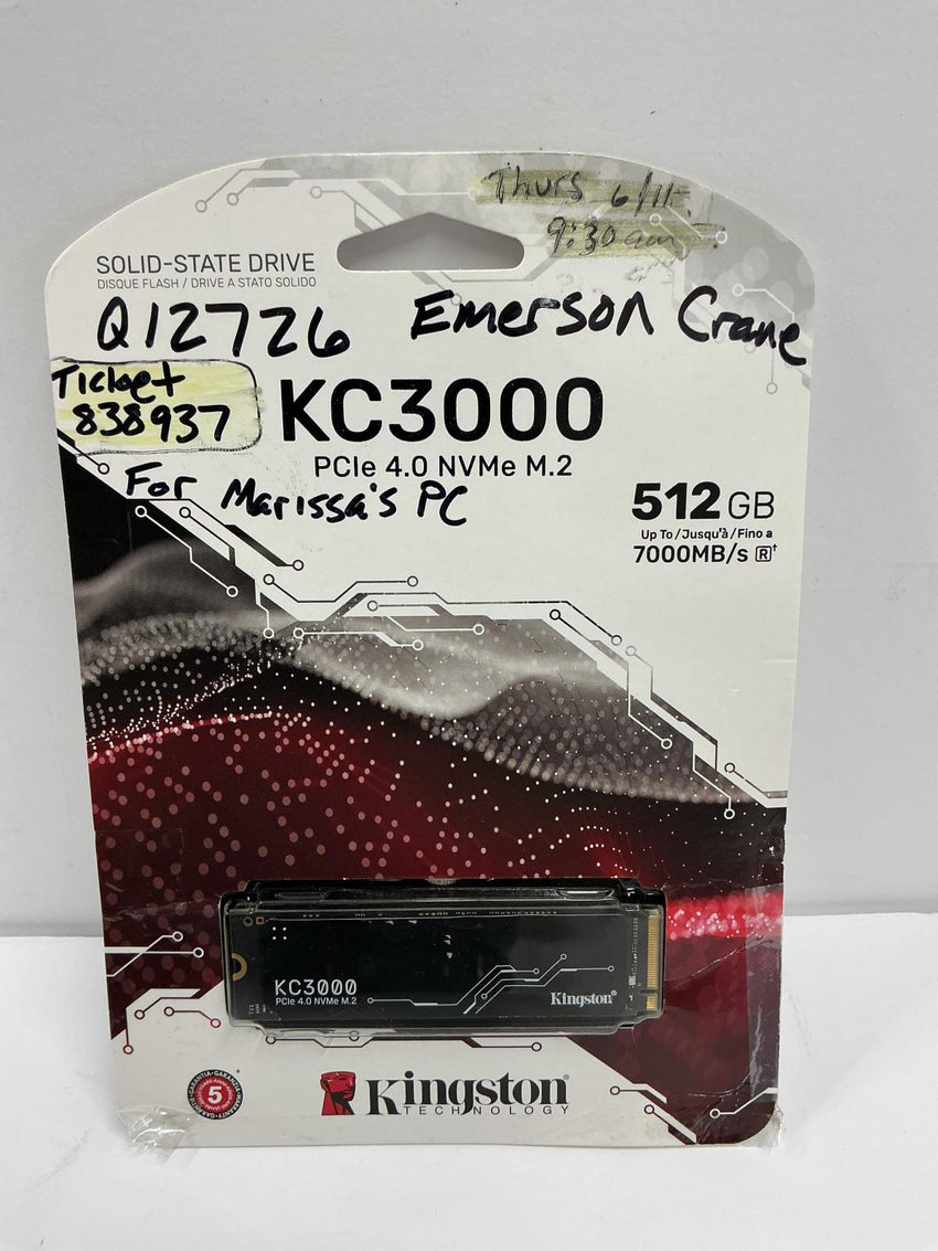Kingston KC3000 PCIe 4.0 NVMe M.2 512 GB SSD  SKC3000S/512G