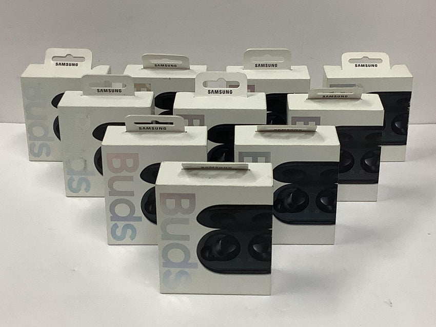 Lot of 10 Samsung Galaxy Buds GENUINE Wireless Earbuds Black Charging Case