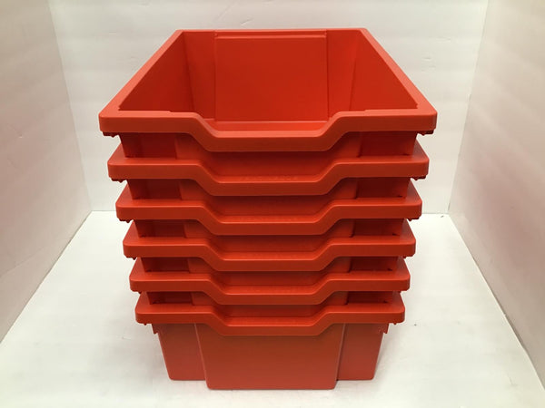 Gratnells Deep F2 Tray Red 12.3"x16.8"x5.9" Industrial Storage Bin 6PK F0209P6