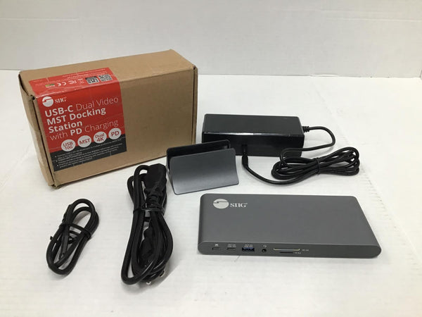 SIIG USB-C Dual Video MST Docking Station with PD Charging JU-DK0N11-S1
