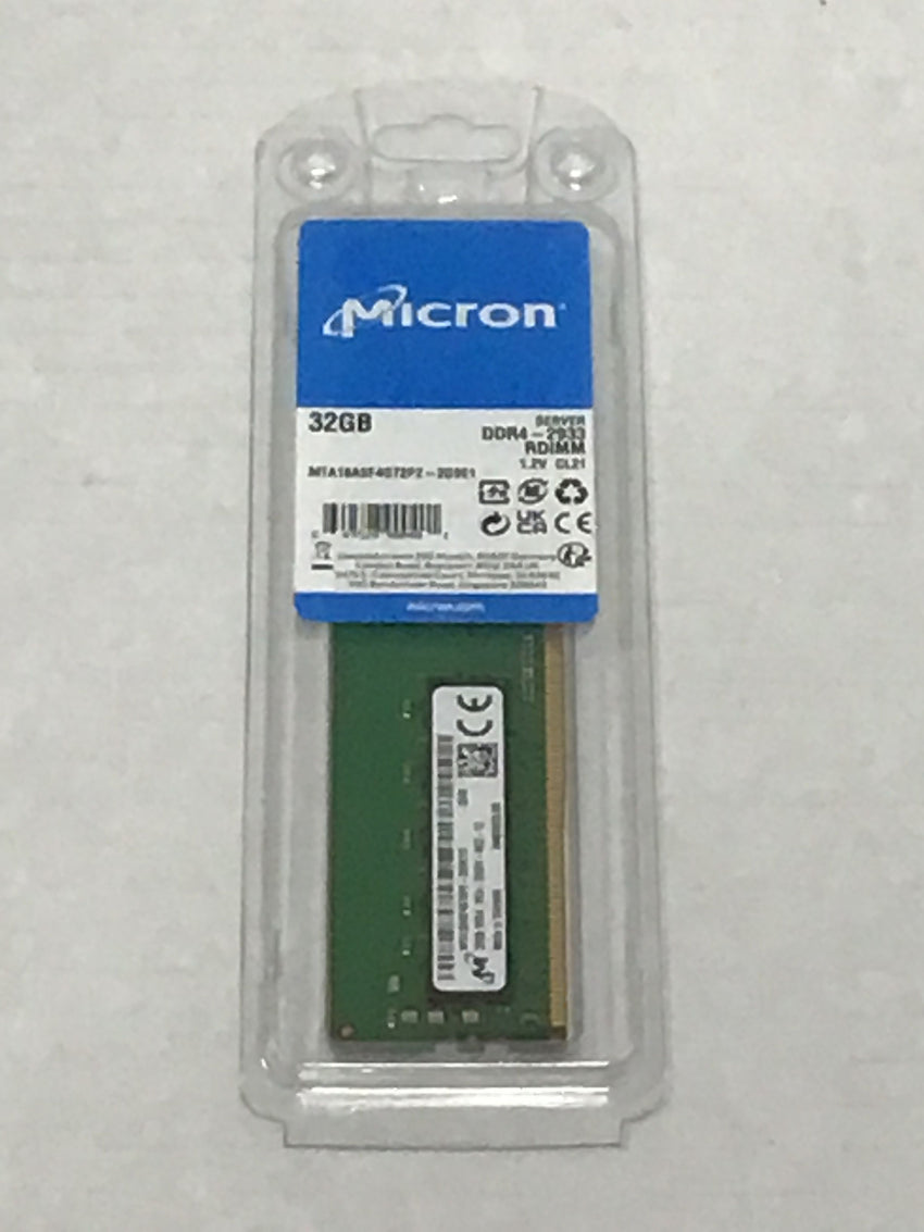 MICRON 32Gb Server Memory RDIMM ECC DDR4 2933Mhz PC4-23400 MTA18ASF4G72PZ-2G9E1