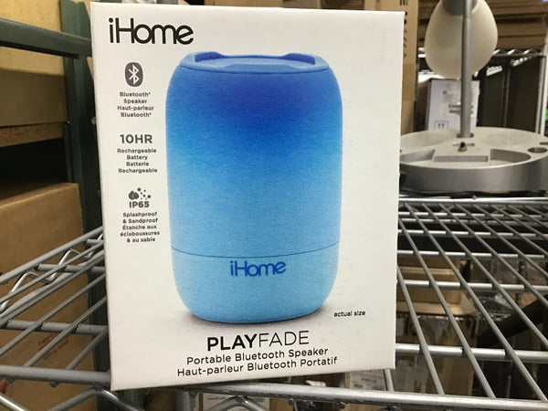 iHome PlayFade Protable Water Resistant Bluetooth Speaker Blue IBT400LC