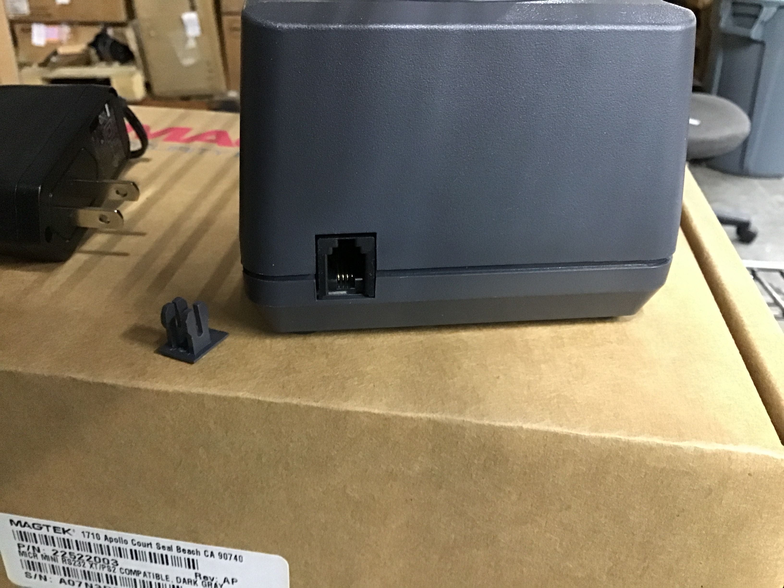 Magtek MICR MINI Check Reader REV:AP Serial RS232 XT/PS2 /w AC Adapter 22522003