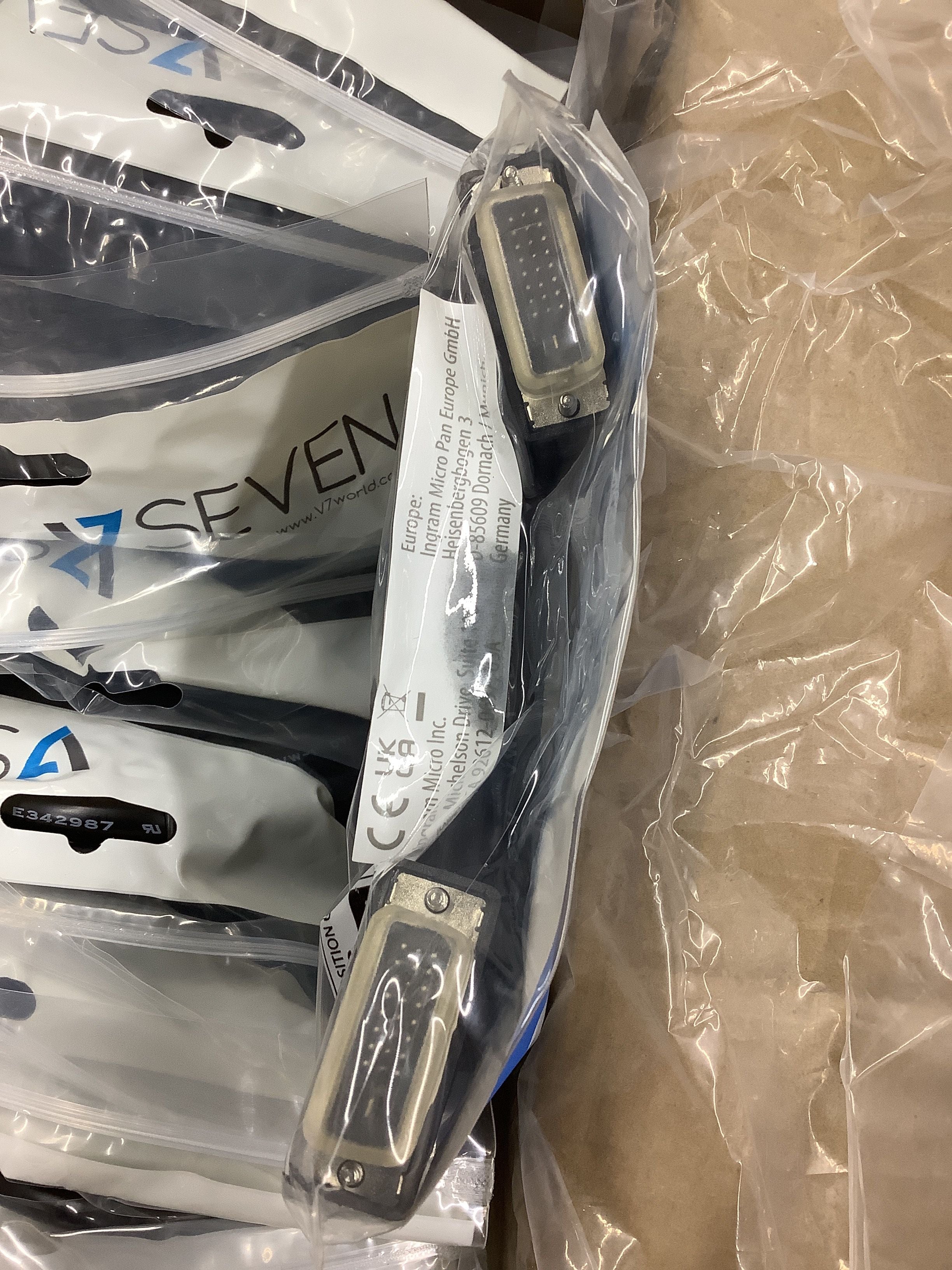 LOT OF 100 Premium DVI-D M to DVI-D Male Video Cable 2M 6.6' V7E2DVI-02M-BLK100