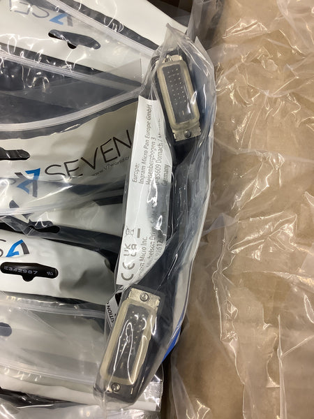 LOT OF 100 Premium DVI-D M to DVI-D Male Video Cable 2M 6.6' V7E2DVI-02M-BLK100