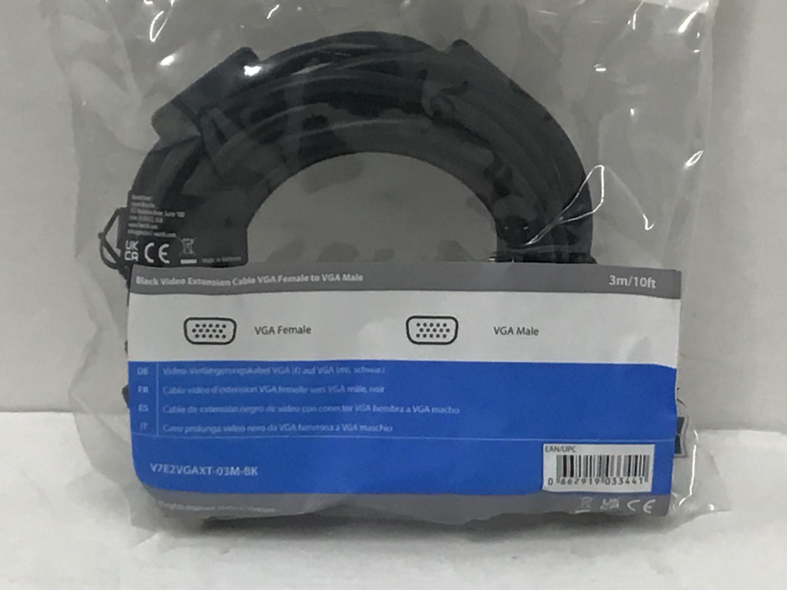 LOT of 100 VGA Female to VGA Male Extension Cable 1080P FHD 3m/10' Black