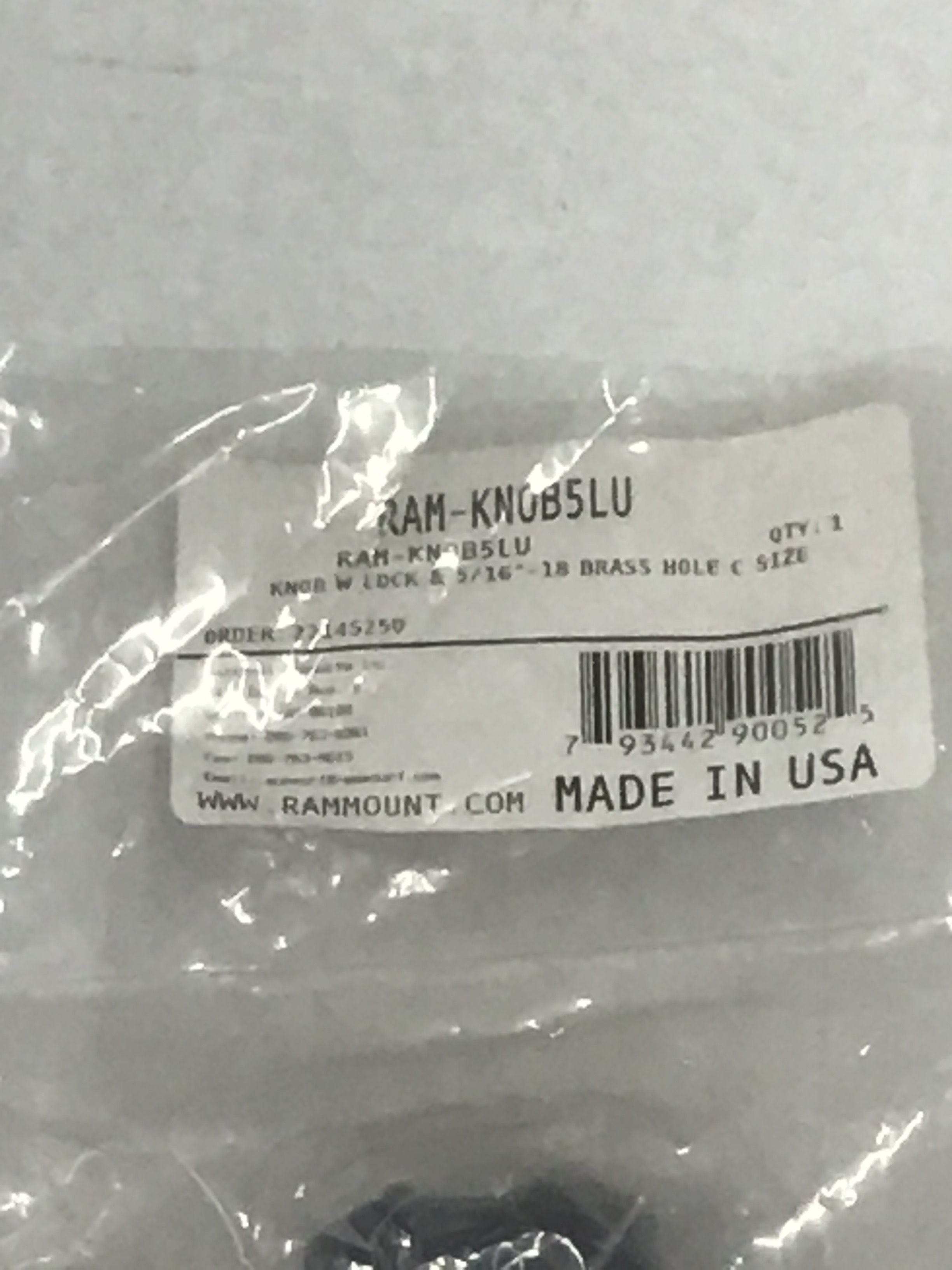 RAM Key Lock Knob /w Brass Insert 5/16"-18" Ball C Size Socket Arms RAM-KNOB5LU