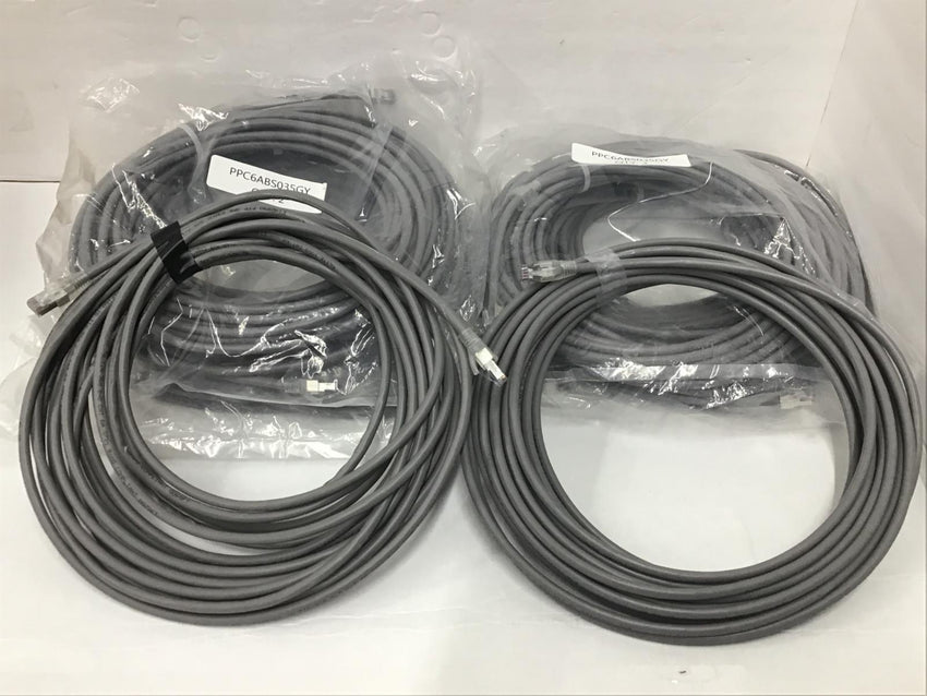 Lot of 9 Liberty AV 35' Shielded CAT6A Pre-Made Plenum Patch Cable PPC6ABS035GY