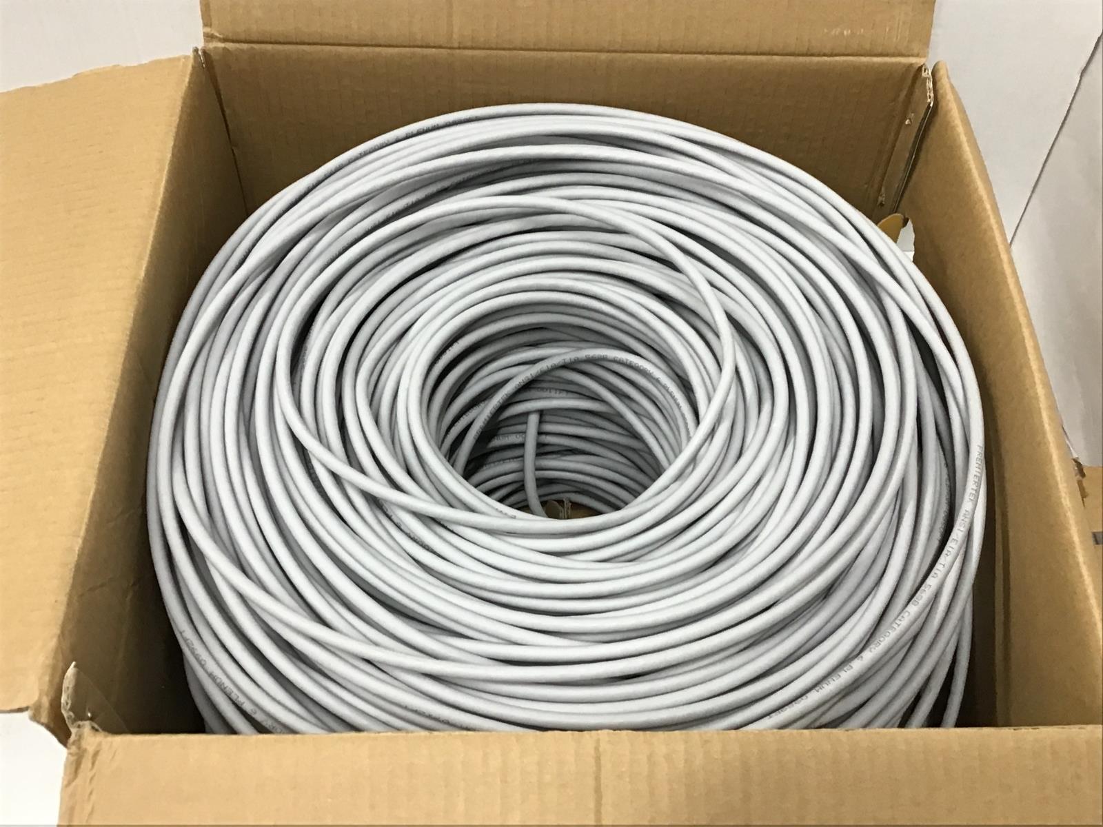 Premiertek 1000FT CAT6 CMP Plenum Ethernet LAN Cable Grey 23AWG CMP-CAT6-1K-GY