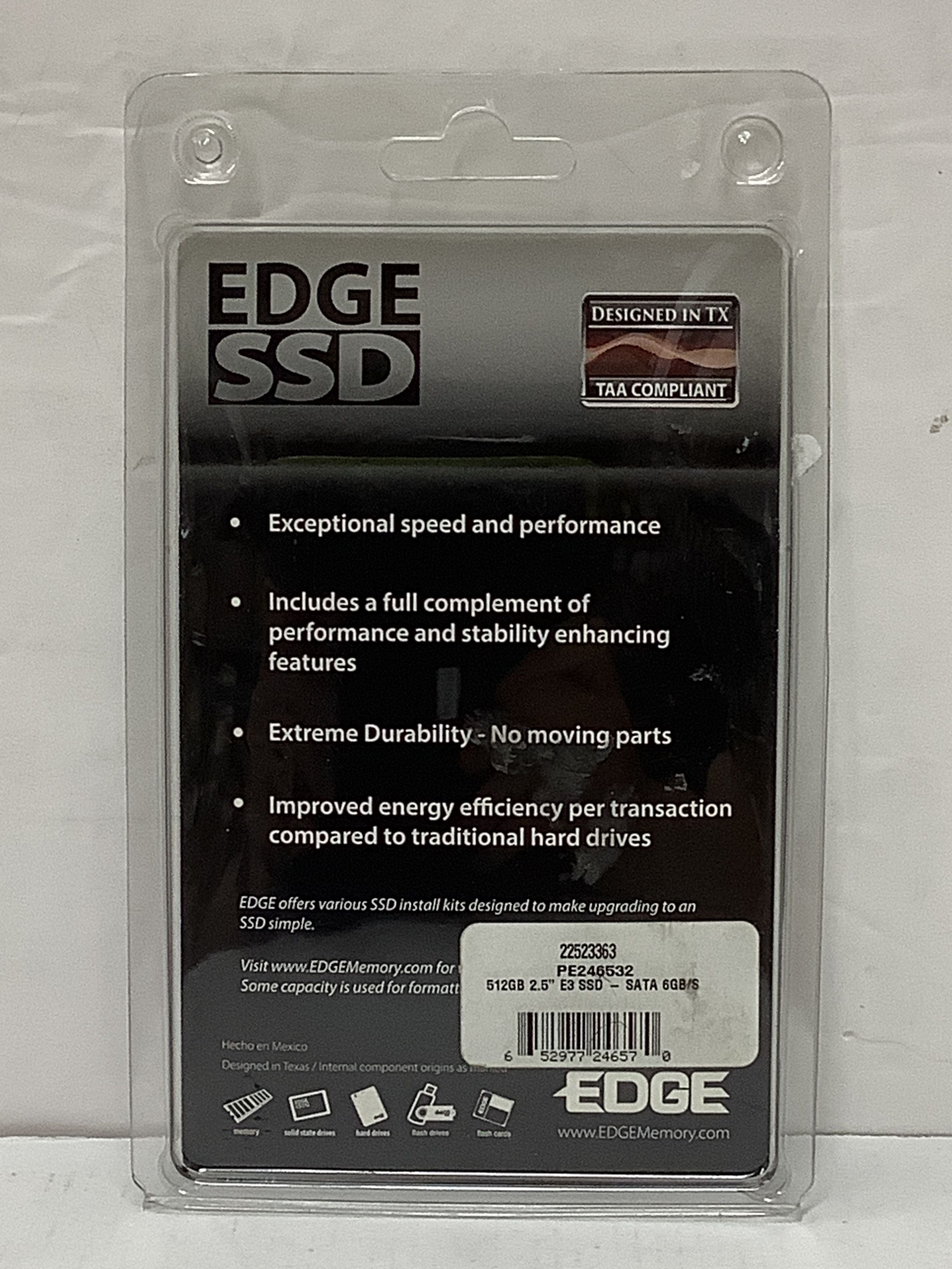 Edge 512GB E3 SATA 6GbS 2.5" 7mm Internal Solid State Drive SSD PE246532