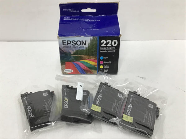 Epson Genuine OEM 220 Cyan Magenta Yellow Black Combo Pack T220120-BCS NOB