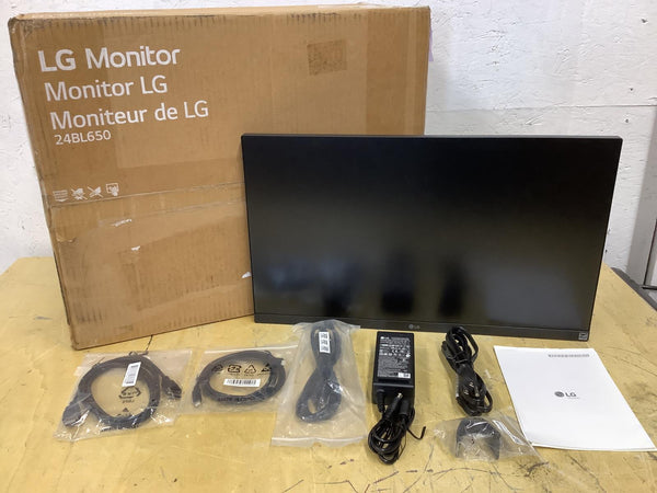 LG 24" 1080P Monitor No Stand Line in Screen /w AC Adapter 24BL650C-B READ