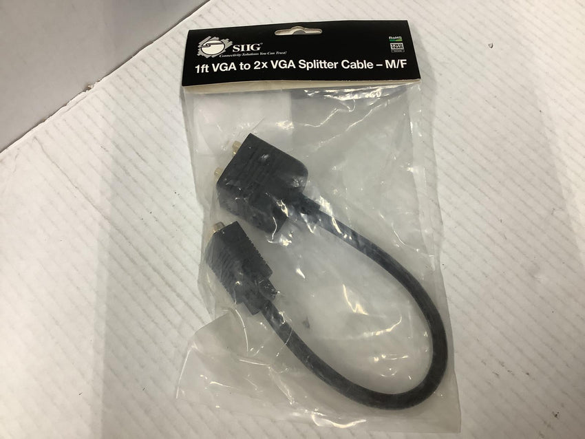 SIIG 1 ft VGA to 2x VGA Splitter Cable – M/F CB-VG0U11-S1