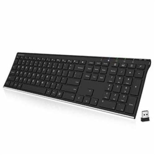 Arteck 2.4G Wireless Keyboard Stainless Steel Ultra Slim /w Number Pad HW192