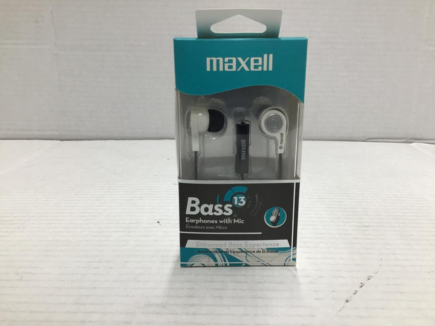 LOT OF 50 Maxell Bass 13 In-Ear Wired Noise Isolating Earbuds B-13W w Mic 199725