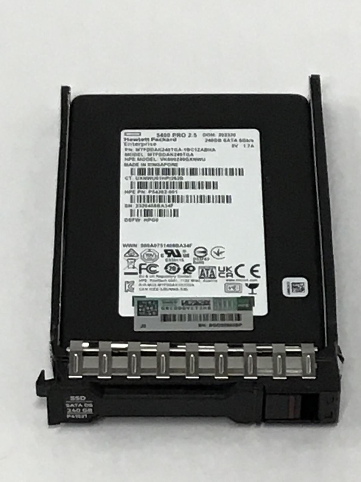 HPE 240GB SATA 6G Read Intensive SFF BC Multi Vendor SSD P40496-B21 NNB